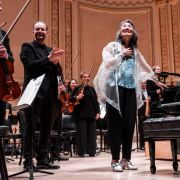 Andris Nelsons, Dame Mitsuko Uchida and the Boston Symphony Orchestra © Chris Lee