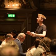 Patrick Hahn rehearses the RSNO &copy; Clara Cowen
