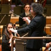 Marina Rebeka, Gustavo Dudamel and the London Symphony Orchestra &copy; LSO | Mark Allan