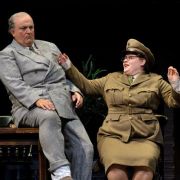Renato Girolami (Falstaff) and Valentina Pernozzoli (Mistress Quickly) &copy; Glyndebourne Productions Ltd | Photo: Bill Knight