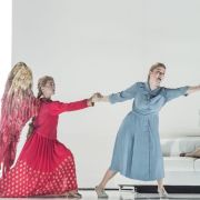 Miryam Tomè (Angel), Kateřina Kněžíková (Kátya) and Rachael Wilson (Varvara) © Glyndebourne Productions Ltd. Photo: Marc Brenner