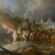 Napoleon watching the fire of Moscow, September 1812. Painting by Albrecht Adam &copy; Public domain