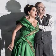 Anna Netrebko (Tosca) and Gerald Finley (Scarpia) &copy; The Royal Opera | Marc Brenner