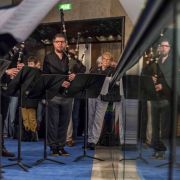 Bagpipers in the foyer of Bridgewater Hall &copy; Chris Payne