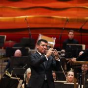Pacho Flores, Domingo Hindoyan and the Royal Liverpool Philharmonic Orchestra &copy; Gareth Jones