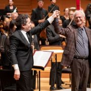 Gustavo Dudamel, John Adams and the Los Angeles Philharmonic &copy; Timothy Norris, courtesy of the Los Angeles Philharmonic Association