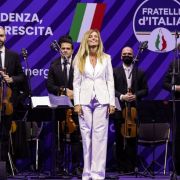 Beatrice Venezi at a Frattelli d’Italia event in May 2022 &copy; LaPresse (2022)