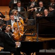 Sunwook Kim, Kirill Petrenko and the Berliner Philharmoniker &copy; Won Hee Lee, courtesy of Vincero