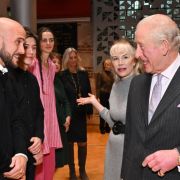 The King and Donatella Flick meet conductors Matteo Dal Maso, Leonhard Kreutzmann and Félix Benati &copy; Mark Allen