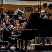 Alim Beisembayev, John Storgårds and the BBC Philharmonic Orchestra © Chris Payne
