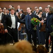 Jakub Hrůša with Bryce Dessner and David Chalmin © Petra Hajská