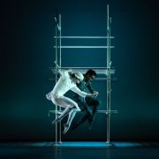 Joshua Junker as Pierrot and Patricio Revé as Brighella in Glen Tetley's Pierrot Lunaire &copy; Camilla Greenwell