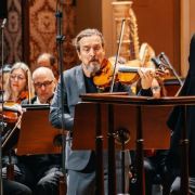 Christian Tetzlaff, Jonathan Nott and the Prague Radio Symphony Orchestra © Matěj Komár