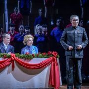 Thomas Hampson (Richard Nixon), Renée Fleming (Pat Nixon) and Xiaomeng Zhang (Chou En-lai) &copy; Vincent Pontet | Opéra national de Paris