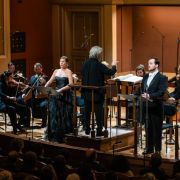 Stefanie Irányi, Eric Finbarr Carey and Jongmin Park with the Czech Philharmonic &copy; Jan Kantor