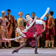 Momoko Hirata as Kitri and Mathias Dingman as Basilio in Carlos Acosta's Don Quixote &copy; Johan Persson