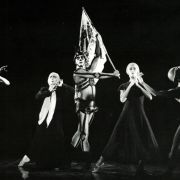 Marion Tait as the Mother, Joseph Cipolla as Death, Karen Waldie as the Woman in The Green Table &copy; Leslie E Spatt 1992