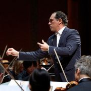 Tugan Sokhiev conducting the Orchestre de la Suisse Romande at Victoria Hall, October 2024 © Magali Dougados
