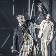 David Stout (Alberich), James Rutherford (Wotan) and Mark Le Brocq (Loge) &copy; Marc Brenner