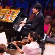 Fabio Luisi, Eric Lu and the Boston Symphony Orchesta &copy; Hilary Scott, courtesy of the BSO