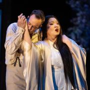 Stephen Costello (Pinkerton) and Karen Chia-Ling Ho (Cio-Cio-San) &copy; Bronwen Sharp for the Santa Fe Opera