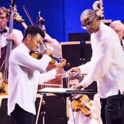 Randall Goosby, Thomas Wilkins and the Boston Symphony Orchestra &copy; Hilary Scott, courtesy of the BSO