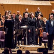 Julia Grüter, Anja Bihlmaier and Joshua Hopkins with the BBC Philharmonic Orchestra &copy; BBC | Chris Payne