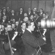 Elgar conducting an early recording session for the gramophone, c.1915 &copy; Reproduced with permission from The Hallé Archive