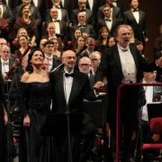 Riccardo Chailly with soloists Caterina Piva, Anna Netrebko, Antonio Poli and Michele Petrusi &copy; Brescia e Amisano | Teatro alla Scala